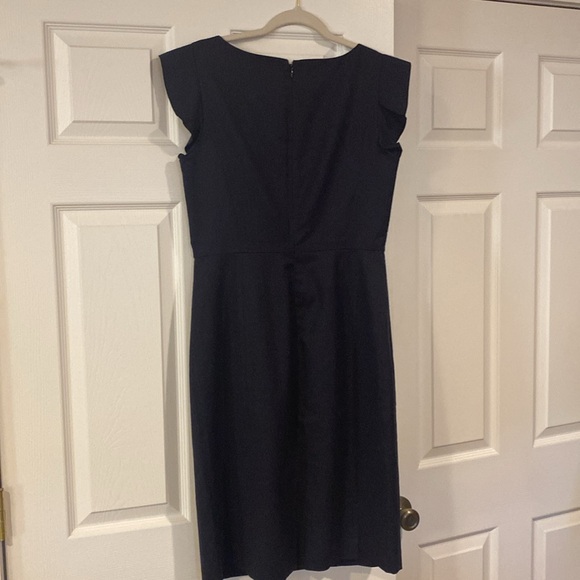 Talbots Italian Flannel - navy, ruffle at sleeve. - Picture 2 of 7